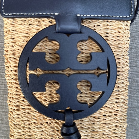 TORY BURCH Miller Straw Phone Crossbody - Midnight - Picture 6 of 16